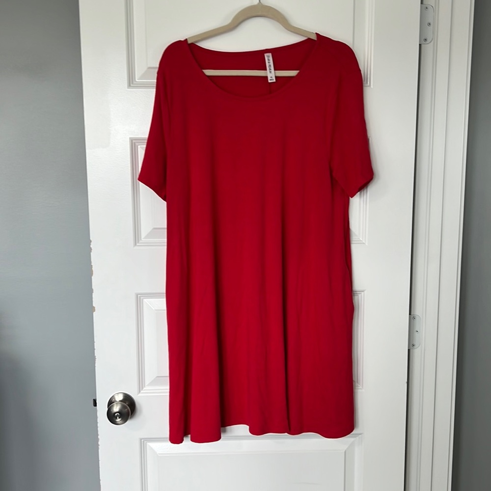 Red t-shirt dress 1x